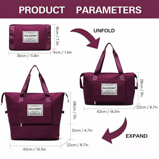 Nylon 41 Liter Expandable Travel Bags for Women