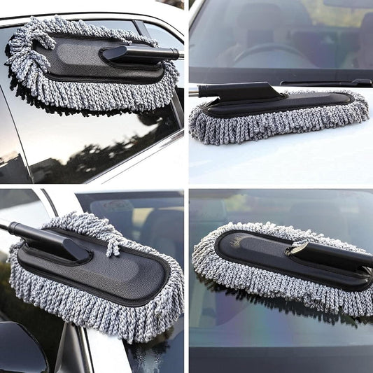 2Pcs Soft Microfiber Duster with Extendable Handle Exterior Scratch Free Car Cleaning Tool