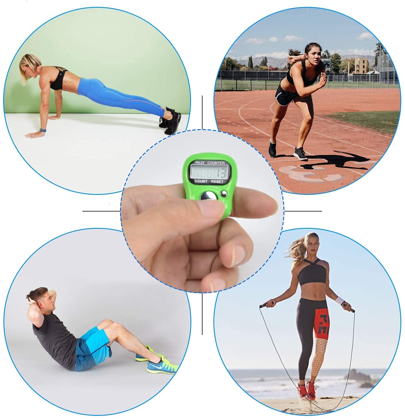 Hand Tally Counter Finger Ring set of 2