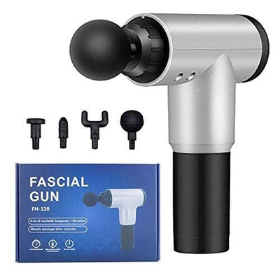 Deep Tissue Massage Gun for Athletes – FH-320 Handheld Percussion Muscle Massager with 6 Speed Levels & 4 Massage Heads for Pain Relief and Recovery