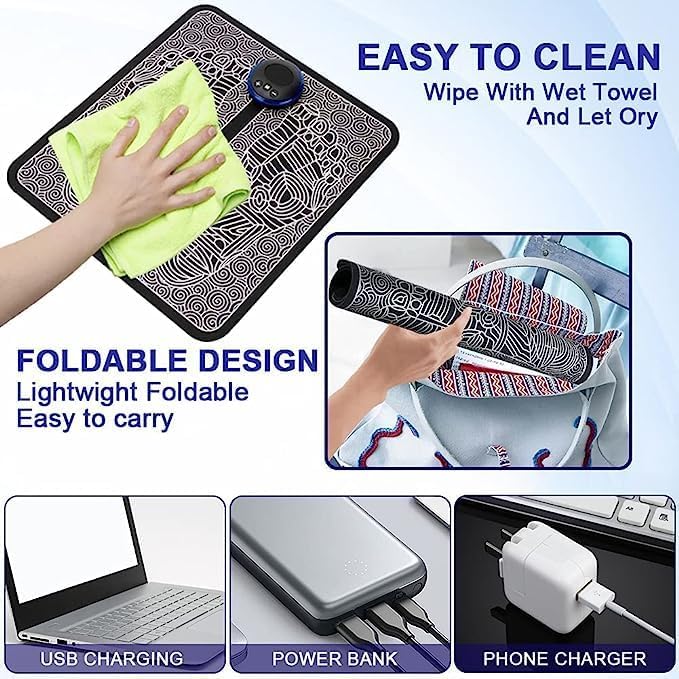 EMS Foot Massager Pad with 8 Modes & 19 Intensity Levels