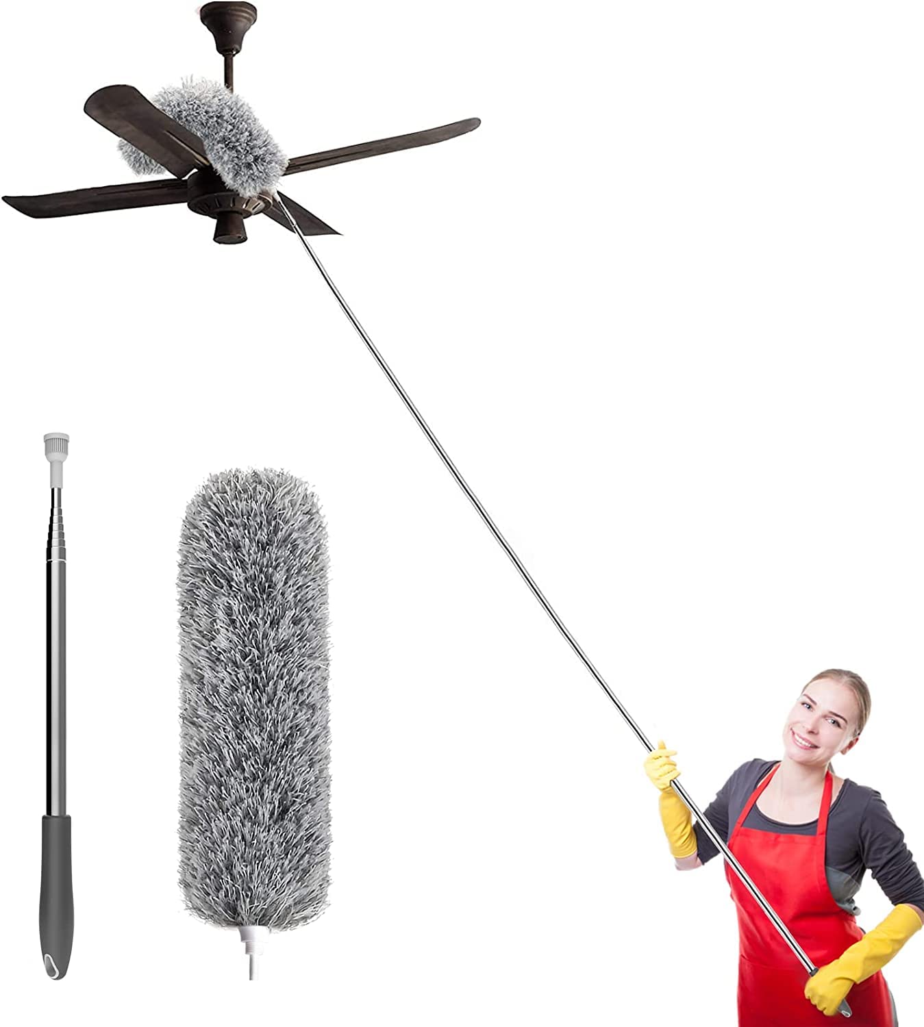 Long Handle Microfiber Feather Fan Ceiling Duster