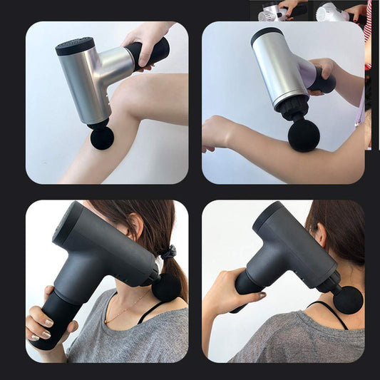 Deep Tissue Massage Gun for Athletes – FH-320 Handheld Percussion Muscle Massager with 6 Speed Levels & 4 Massage Heads for Pain Relief and Recovery