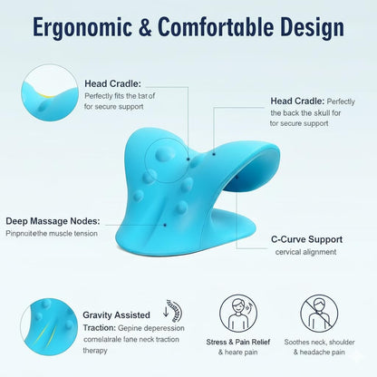Neck Support Stretcher - Cervical Traction Device for Neck & Shoulder Pain Relief