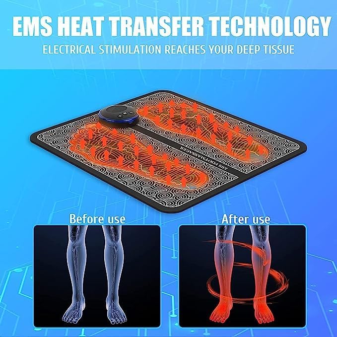EMS Foot Massager Pad with 8 Modes & 19 Intensity Levels
