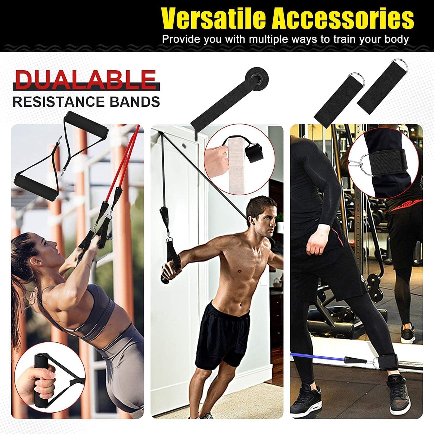 Resistance Exercise Bands with Door Anchor, Handles