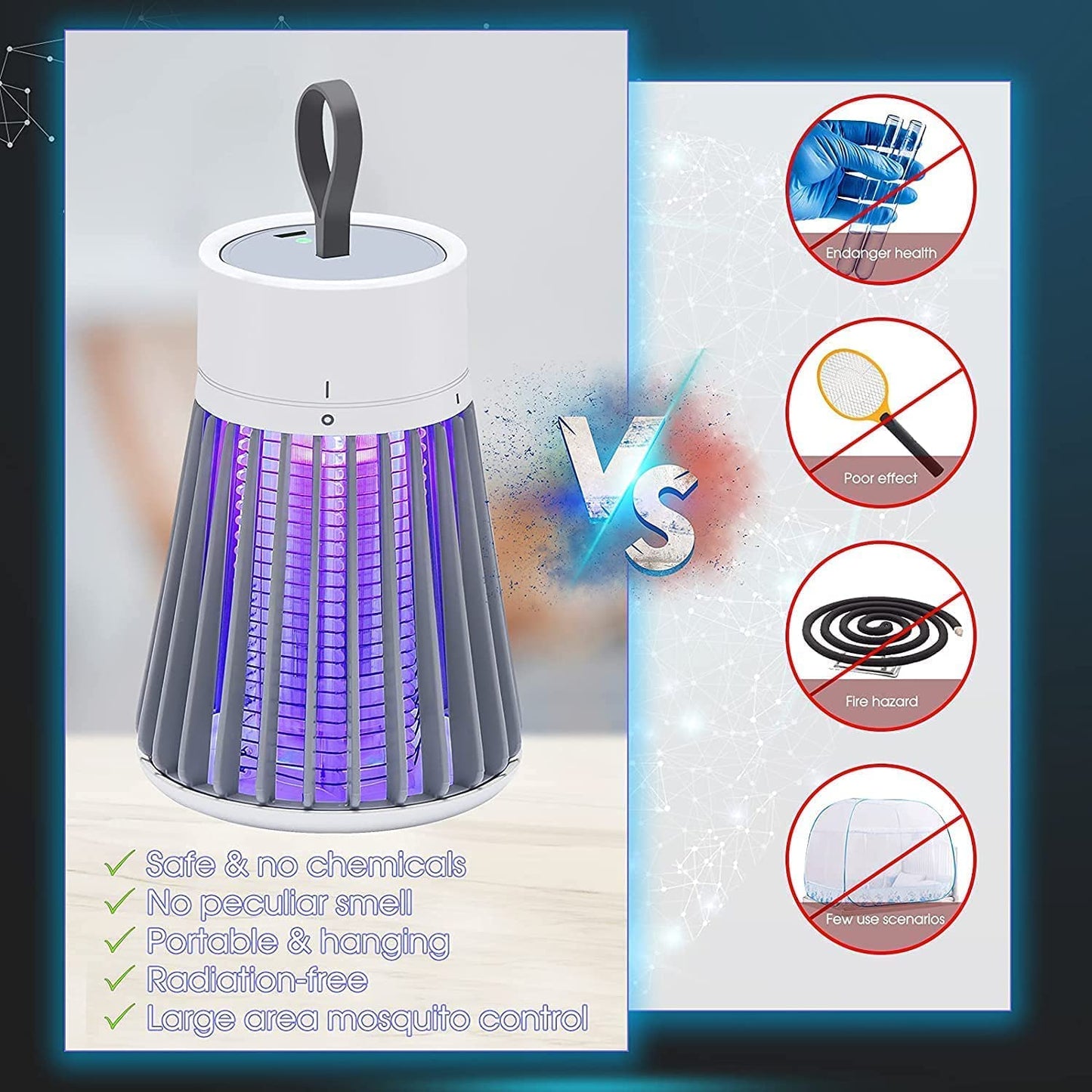 Mosquito Insect Bug Zapper Trap Killer LED Lamp