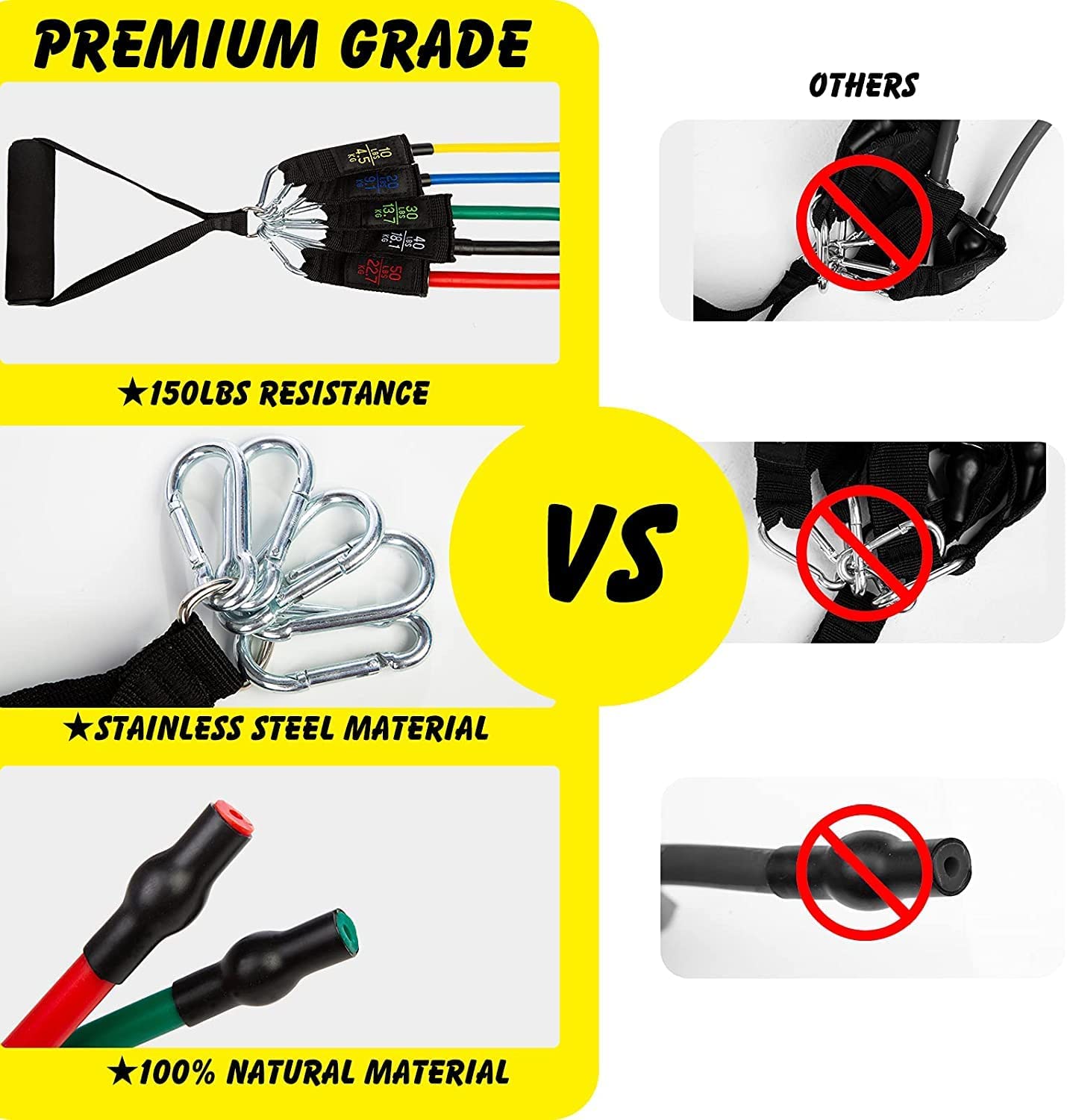 Resistance Exercise Bands with Door Anchor, Handles