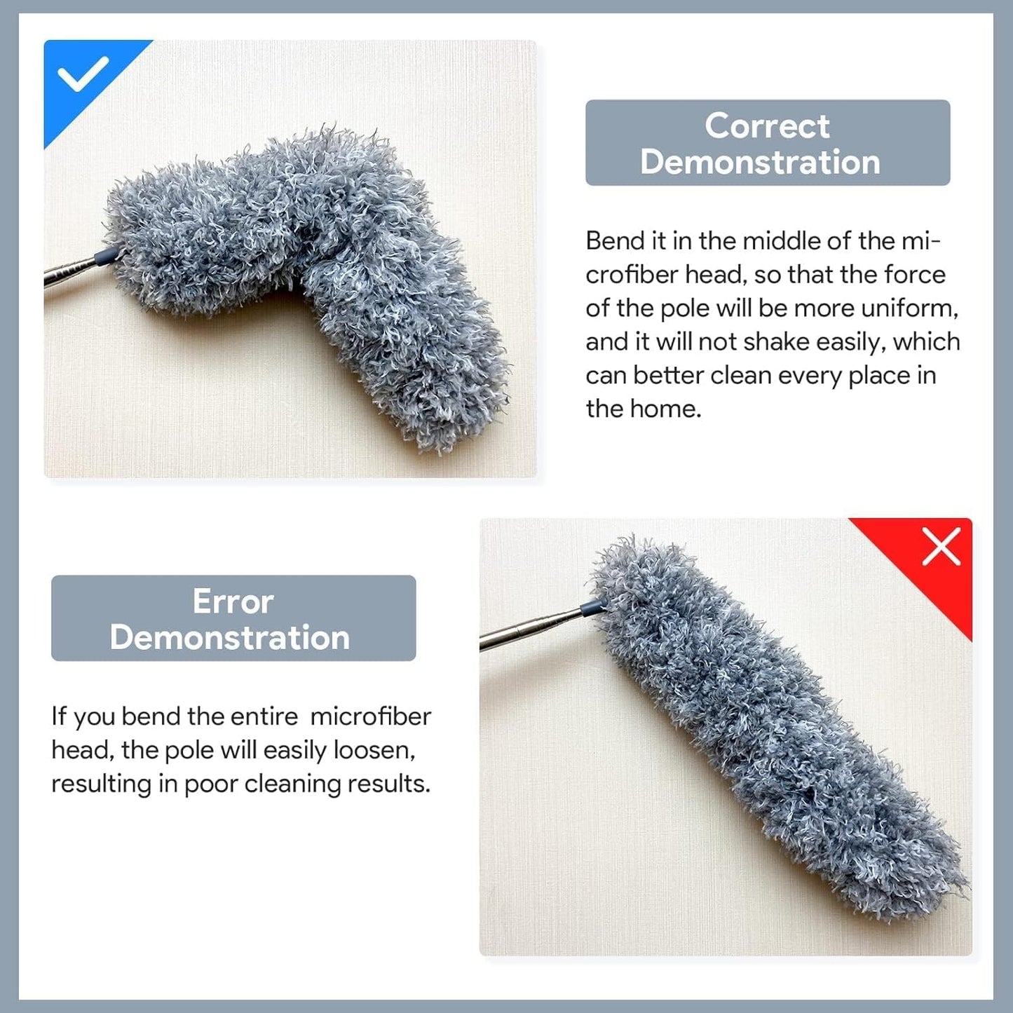Long Handle Microfiber Feather Fan Ceiling Duster