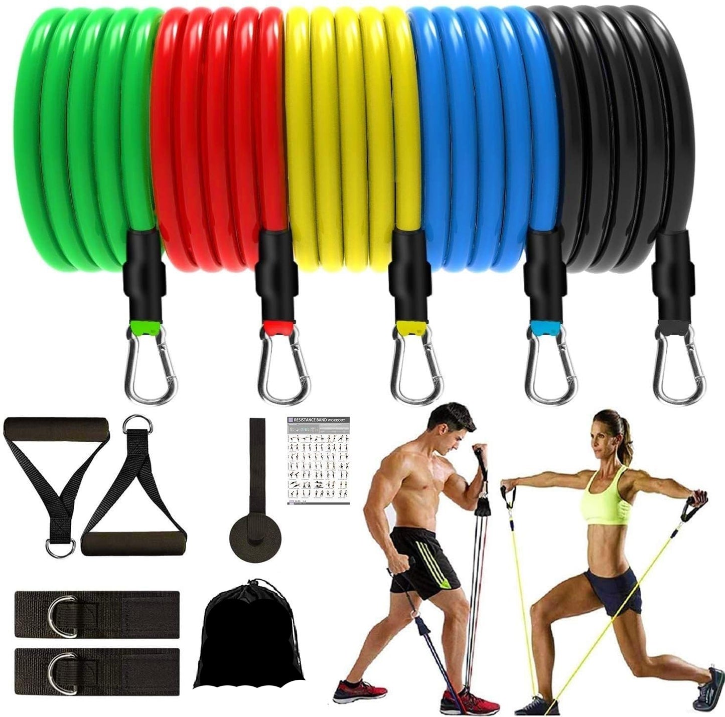 Resistance Exercise Bands with Door Anchor, Handles