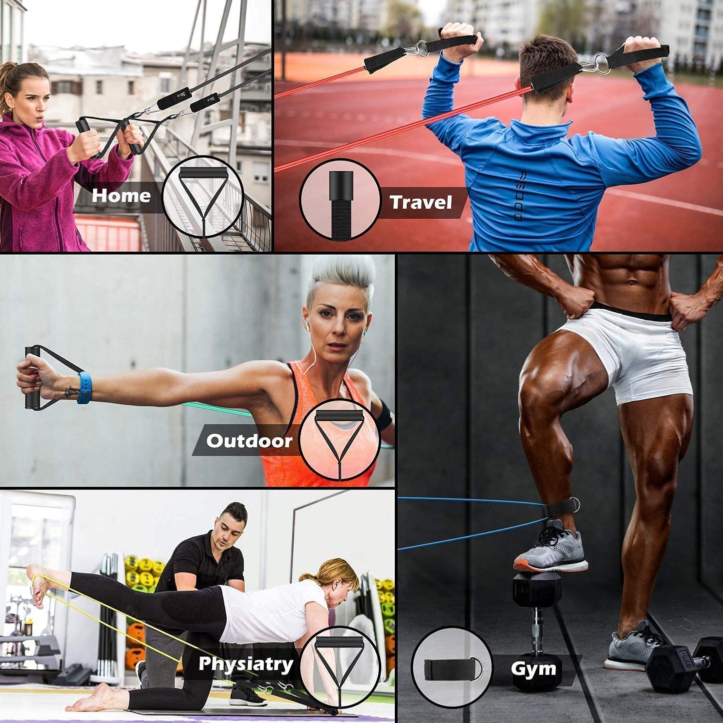 Resistance Exercise Bands with Door Anchor, Handles