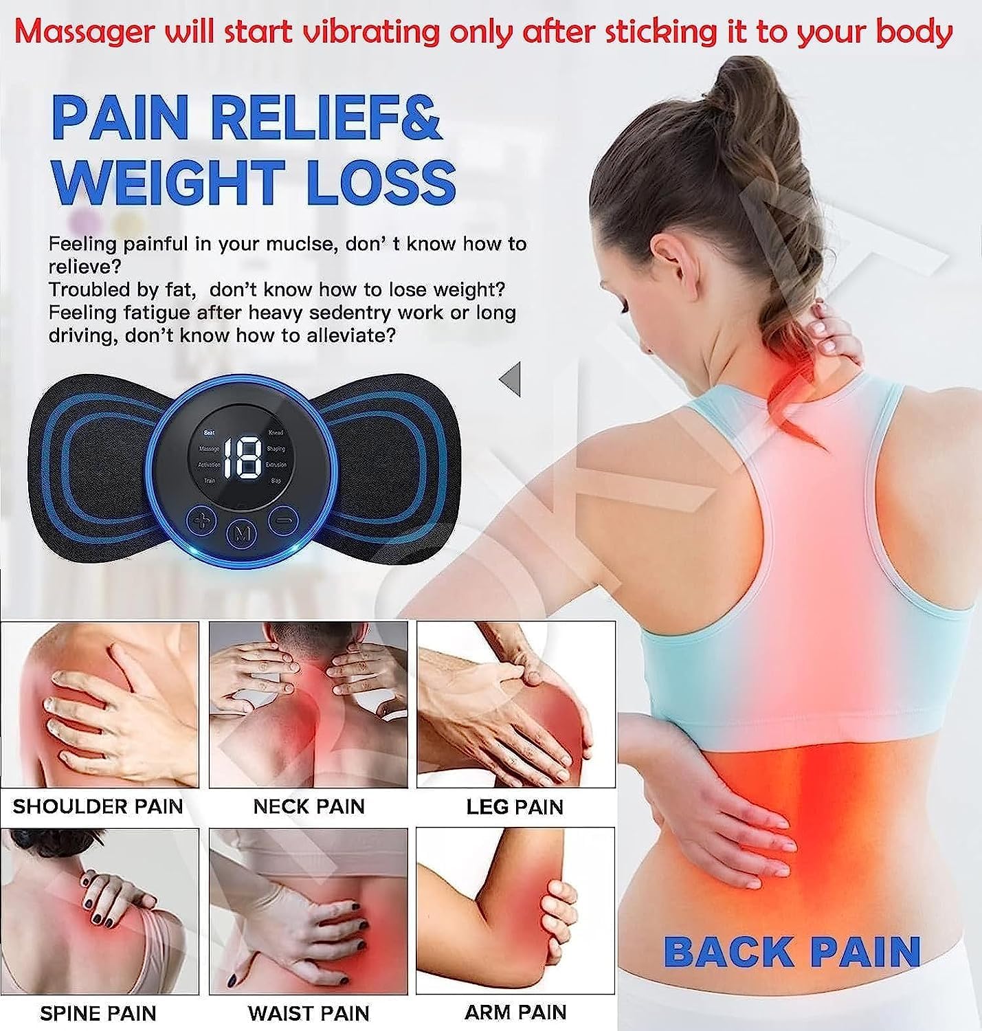 Neck and Back Massager with EMS Technology